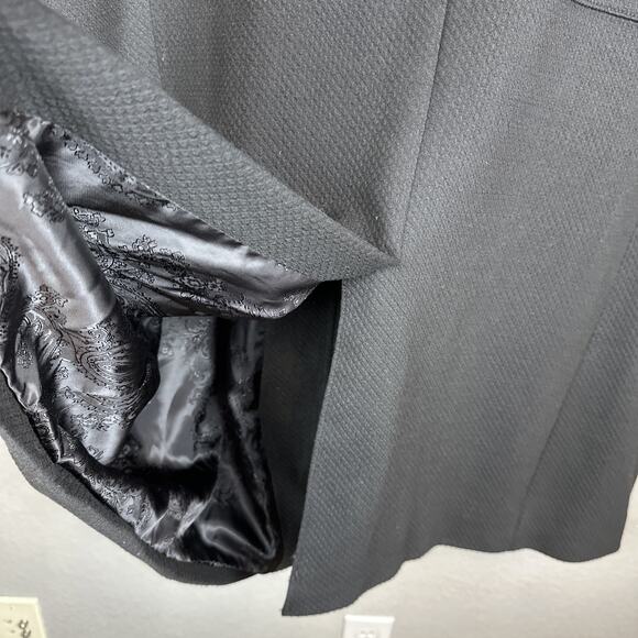 Enzo Tovare Italy Mens Frank Long Car Coat 38 R Black Cotton Blend Classic - Picture 7 of 10